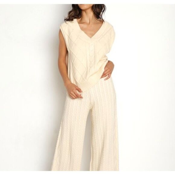 CALLAHAN KNITWEAR Chelle Cable Knit Sweater Vest Sz XL - Picture 1 of 5